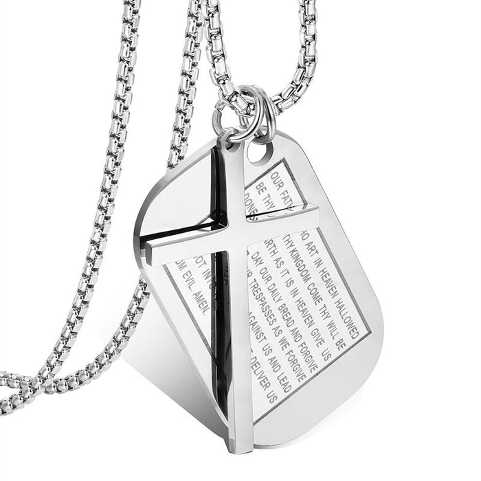 Wholesale Fashionable and classic stainless steel cross pendant, versatile military brand necklace