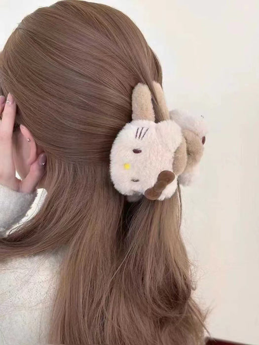 Wholesale Double-sided cute cartoon plush shark hair clip