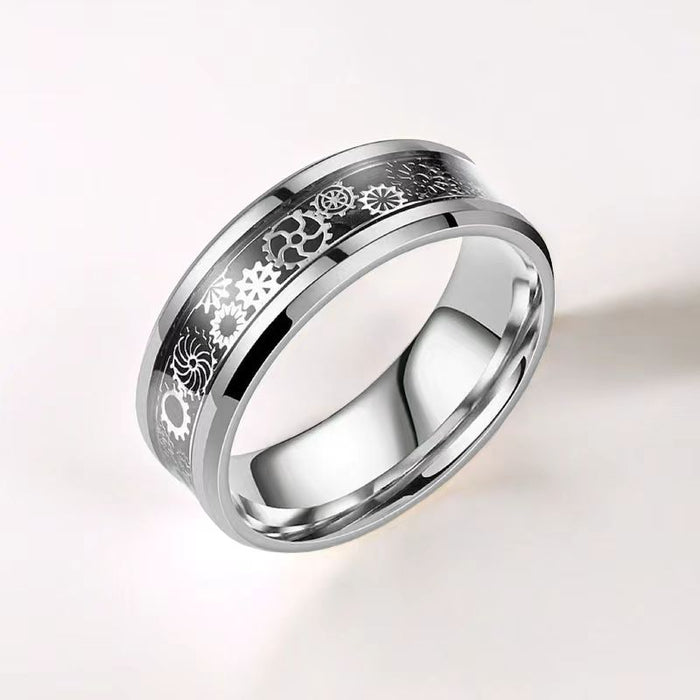 Wholesale Titanium Steel Personalized Gear Rings  JDC-RS-XinJu004