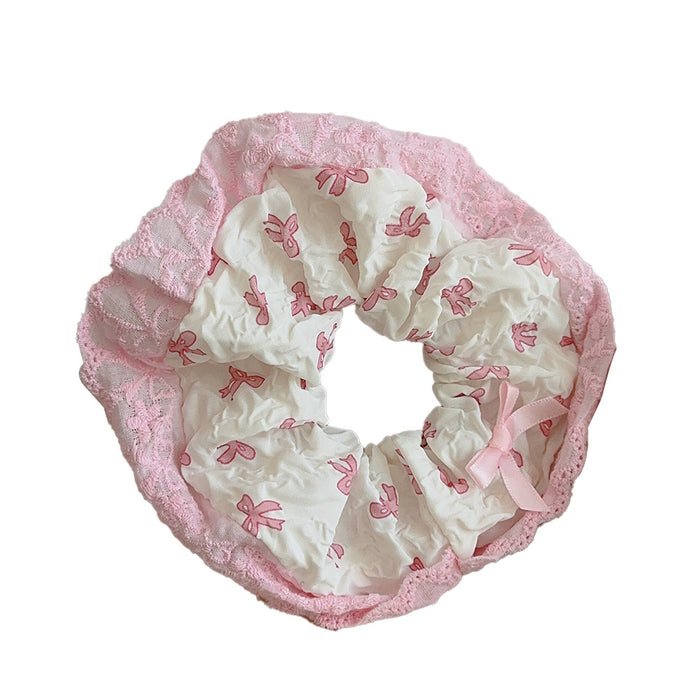 Wholesale Bow Pink Lace Fabric Hairband JDC-HS-Suim001