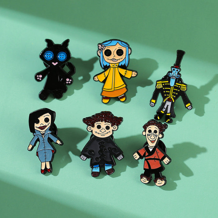 Wholesale Ghost Mom Cartoon Family Brooch Metal Pin Electroplated Fashion Accessory For DIY Craft And Party Gift