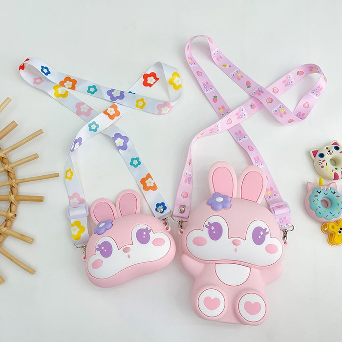 Wholesale children's bag female  cartoon silicone bag girl heart coin purse messenger bag daily storage bag