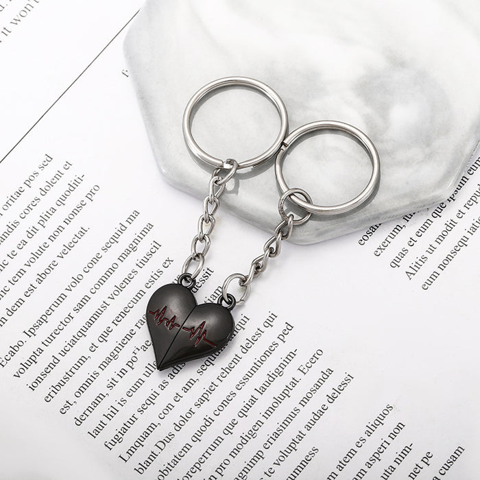 Wholesale Zinc Alloy Heartbeat Magnetic Keychain JDC-KC-JinZ021