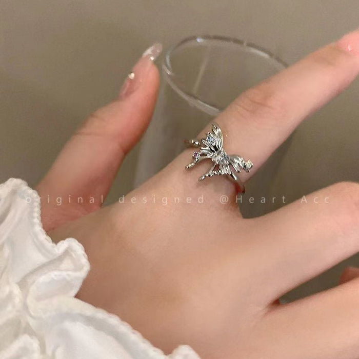 Wholesale Butterfly opening ring for women with a niche design that can be adjusted