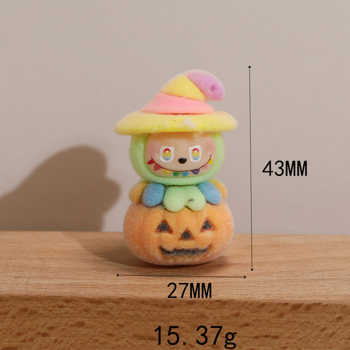 Wholesale 50pcs  flocked pumpkin rag cloth three-dimensional hanging hole loose beads mobile phone chain bracelet keychain  decoration