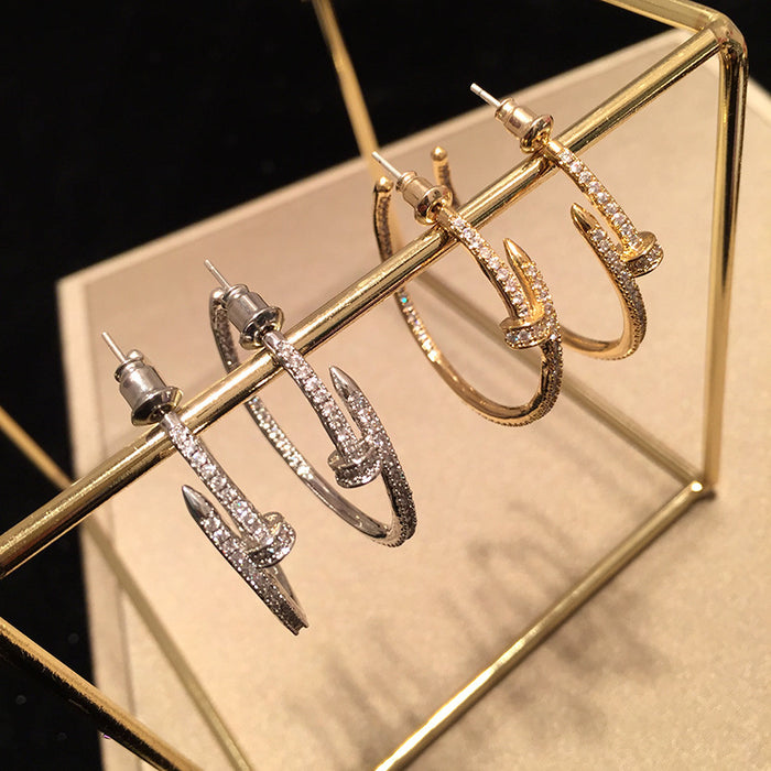 Wholesale Earrings with personality, fashion, simplicity, earrings, zircon rhinestone earrings, silver needle earrings