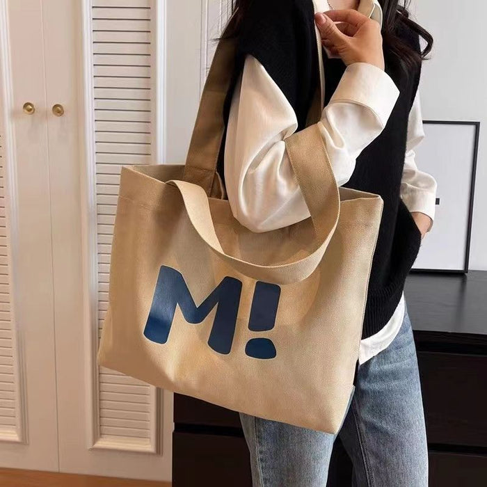 Wholesale Canvas bag, large capacity, simple and versatile, single shoulder portable tote bag