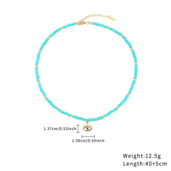 Wholesale 2pcs Luxury Beaded Jewelry Turquoise Necklace