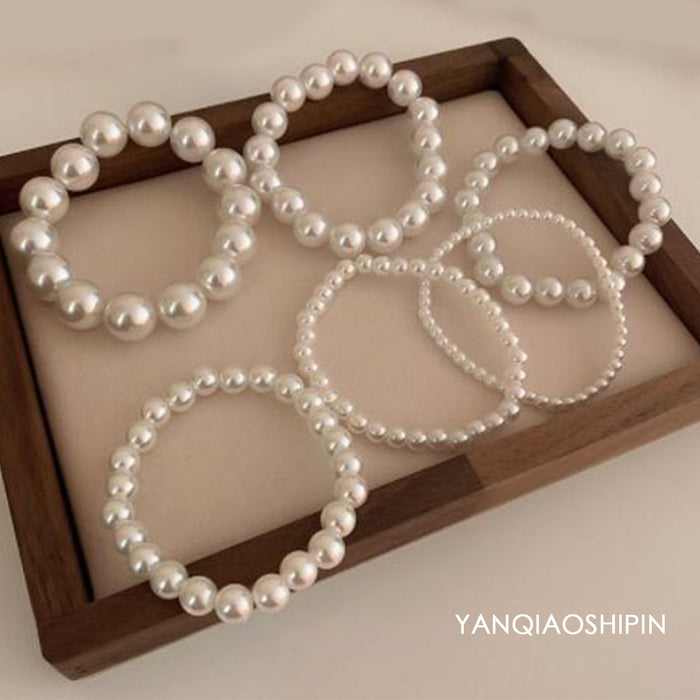 Wholesale Retro minimalist pearl elastic bracelet, light luxury fashion bracelet, versatile temperament bracelet, and accessories