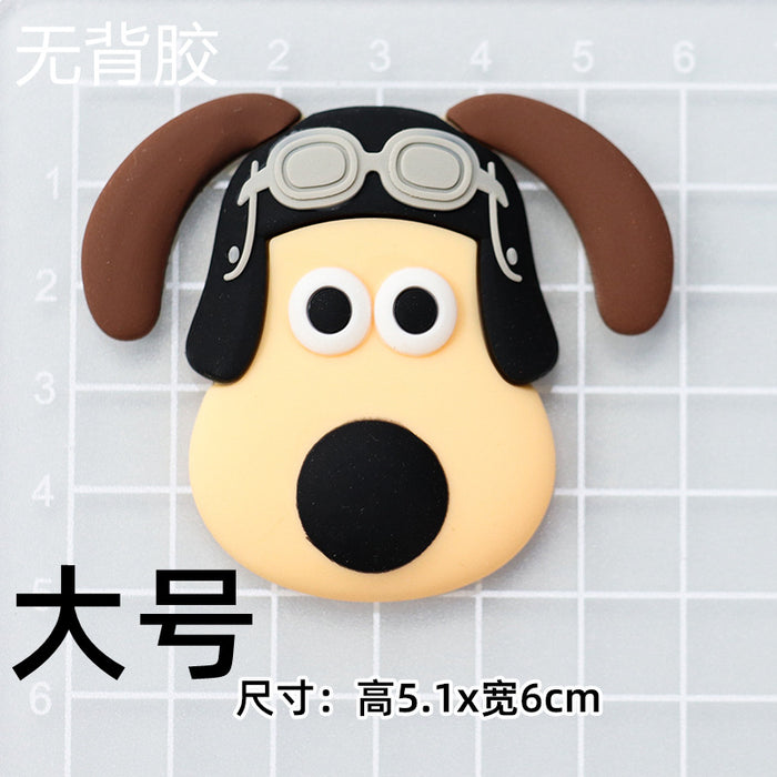 Wholesale 5pcs Cartoon Soft Rubber  Accessories Mobile Phone Shell Patch Hole Shoes Mouthwash Cup Three-dimensional Sticker  Puppy