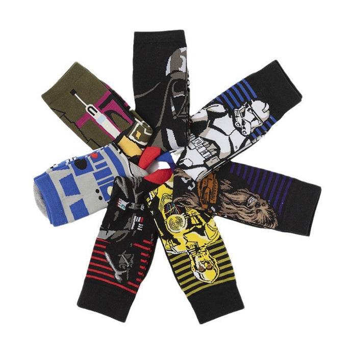 Wholesale  Men's Cotton Cartoon Cartoon Socks Black Socks Women's Cotton Men's Socks