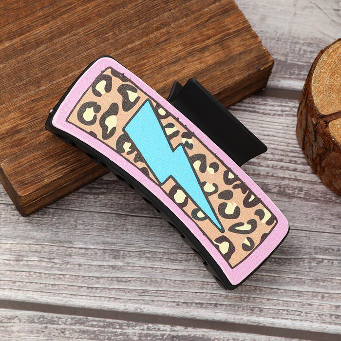 Wholesale Western Wind Sunflower Mother English Letter Leather Hairpin Shark Clip Lady Grab Clip