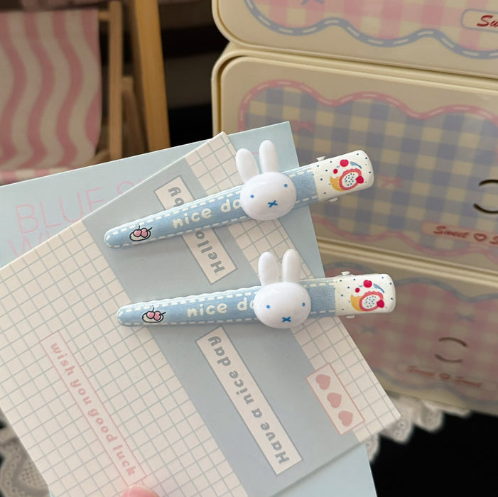 Wholesale Resin Blue Rabbit Cake Long Hair Clip Everyday Hair Accessory
