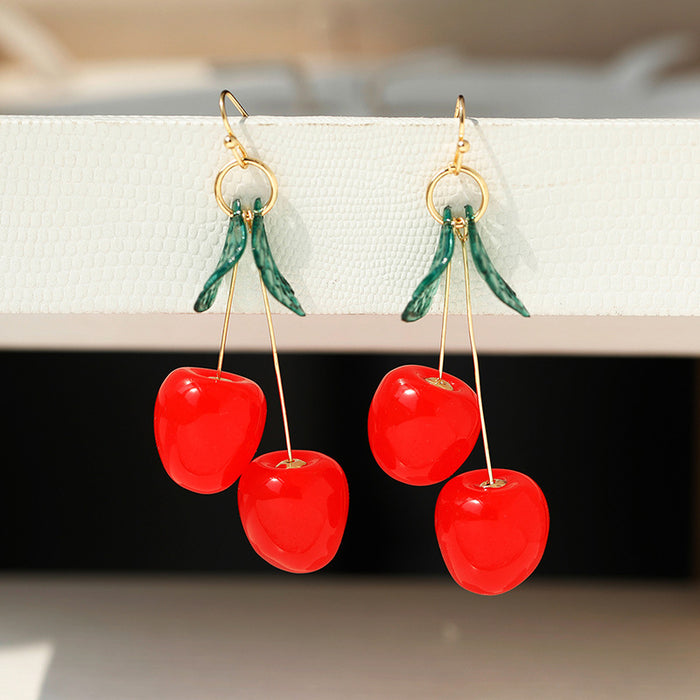 Wholesale Cherry Fruit Earrings, Fashionable and Cute Earrings JDC-ES-YC001