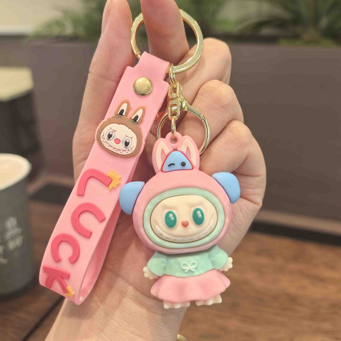 Wholesale Cute cross-dressing cartoon keychain,  cute couple schoolbag pendant,  car keychain,  claw machine small gift