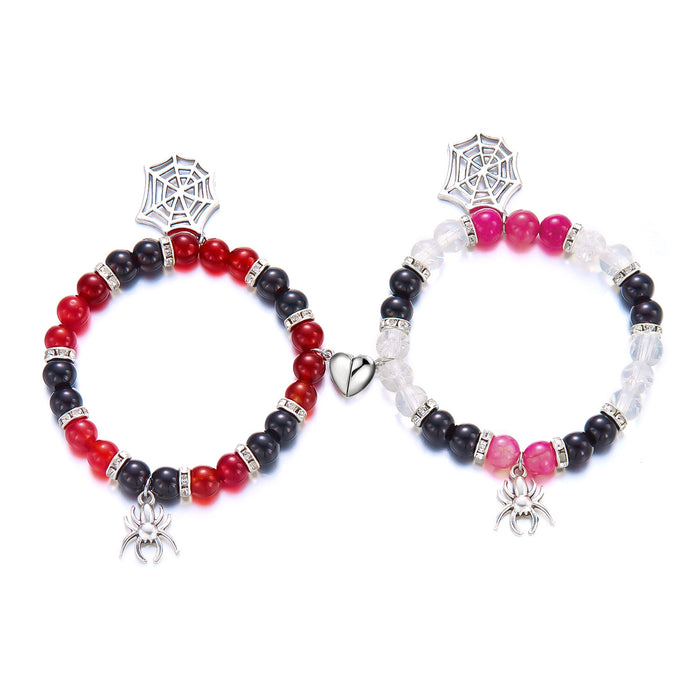 Wholesale   Heart Bracelet Handmade Beaded Adjustable Elasticity Couple Holiday Bracelet