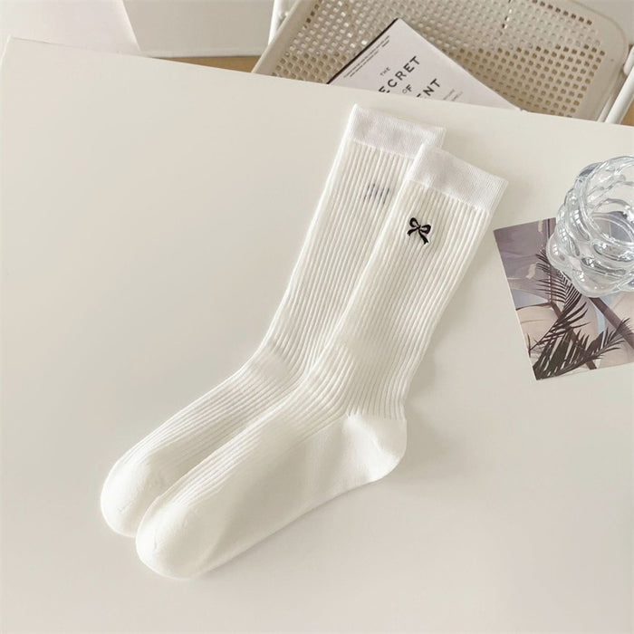 Wholesale Bow shaped mid tube socks, breathable mesh socks, ballet style pile socks, sweat absorbing socks