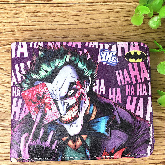 Wholesale Fashion Retro Superhero Bifold Wallet PU Leather Card Holder For Men Women