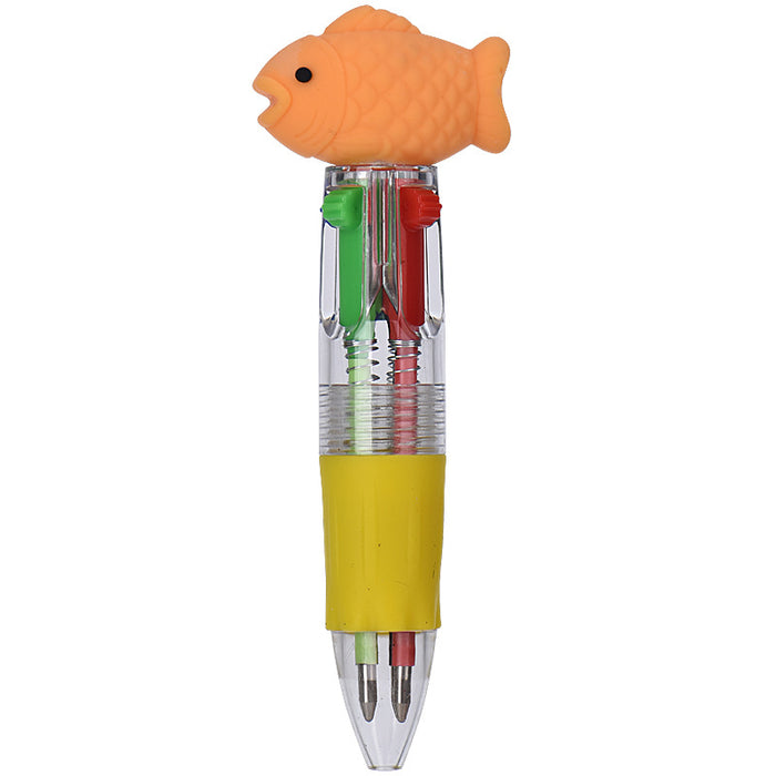 Wholesale Cute Thanksgiving Mini Four-color Ballpoint Pen Children' s Multicolor Hand Journal Marker Pen Student Stationery