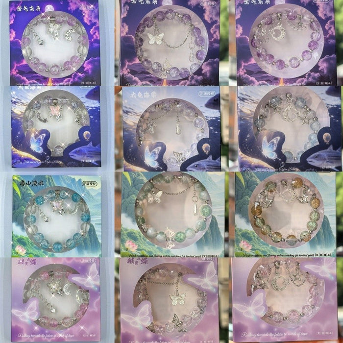 Wholesale Gradient floral glass beads, high-end crystal glass bracelet DIY original personalized bracelet