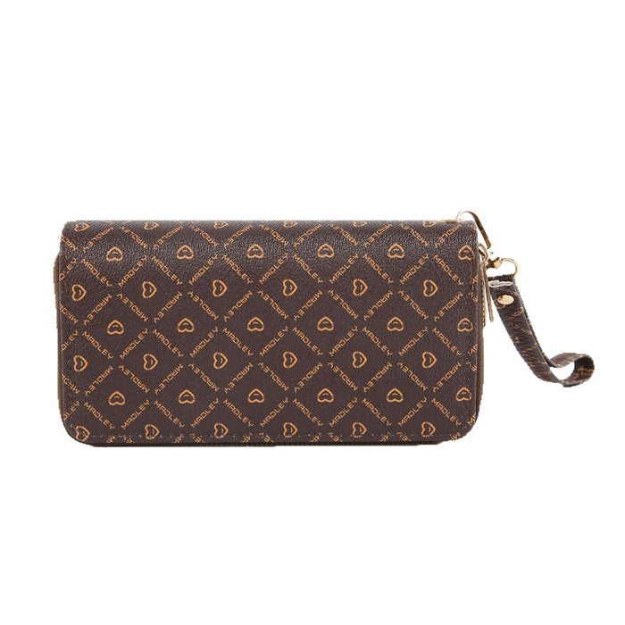 Wholesale PU Leather Clutch Wallet with Flower Pattern and Chain Decoration MOQ≥3