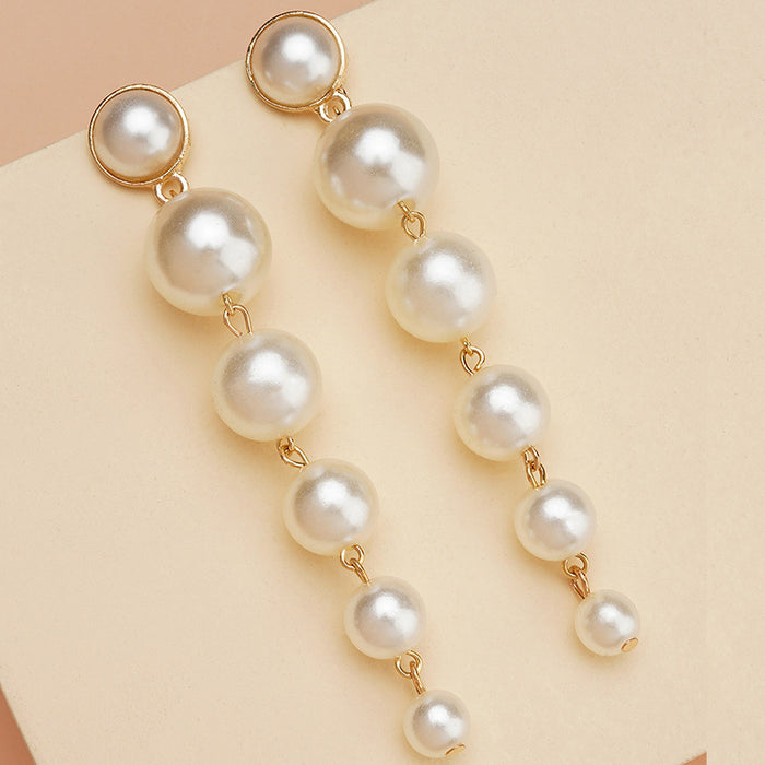 Wholesale  Tassel Pearl Earrings Women's All-match Fashion Pearl Tassel Earrings Ear Jewelry