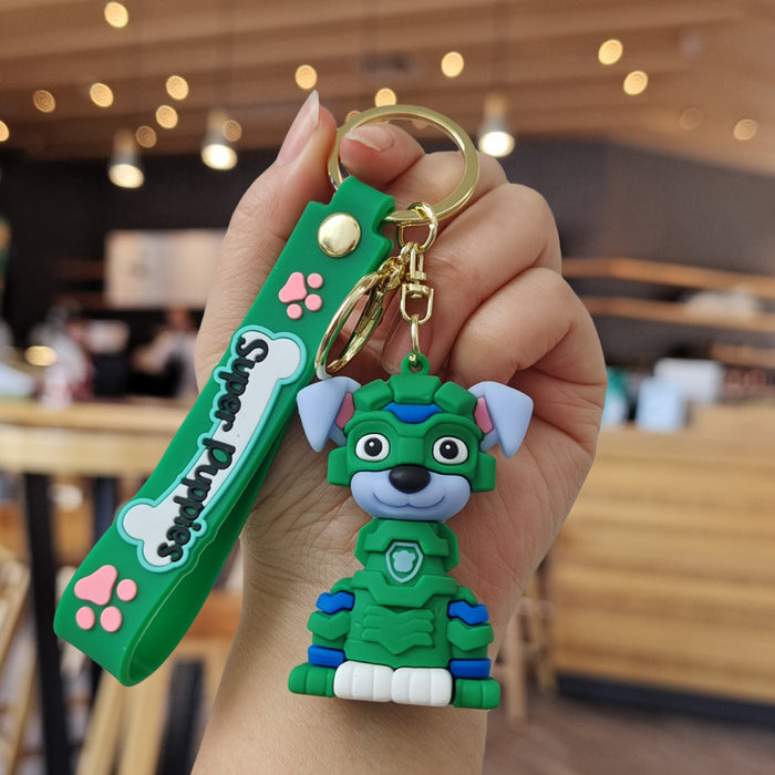 Wholesale Cartoon Dog Doll Silicone Keychain JDC-KC-ZhuoRan008