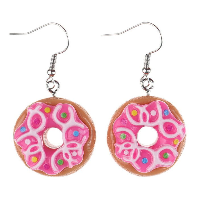 Wholesale Cartoon Chocolate Donut Resin Earrings JDC-ES-niqing026