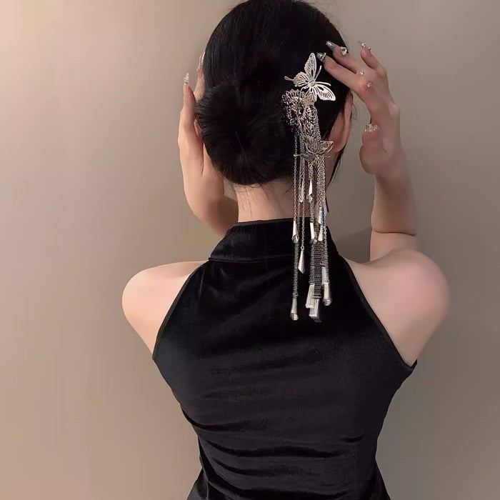 Wholesale Butterfly Hairpin, Metal Fork Hairpin, Headpiece, Hairpin, tassel