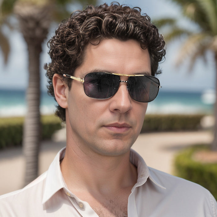 Wholesale Sunglasses Men's Driving Elastic Retro Metal Box Sunglasses