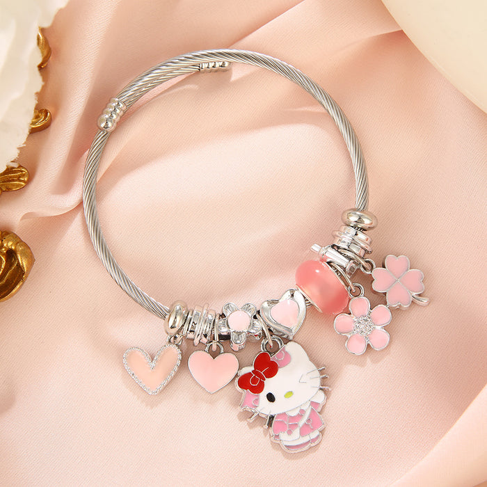 Wholesale Students'  Cartoon Stainless Steel Bracelet