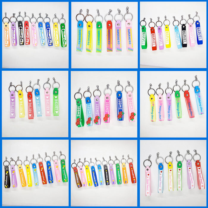 Wholesale key chain bag pendant accessories silicone leather rope pvc key chain