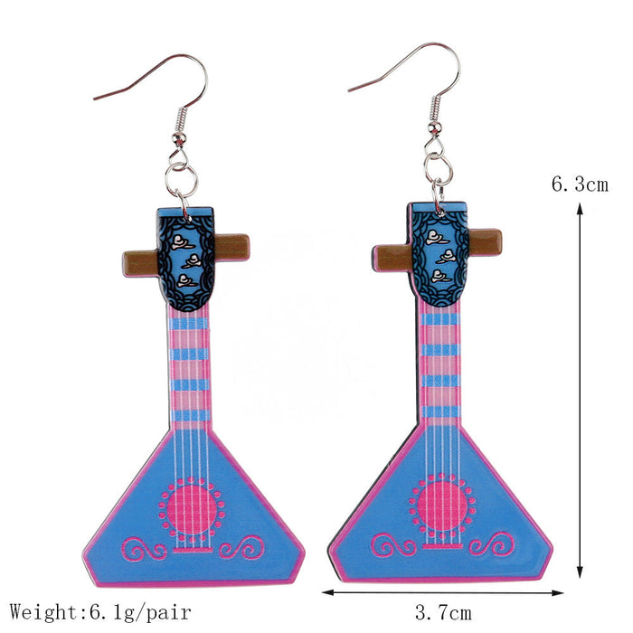 Wholesale Vintage Music Instrument Acrylic Earrings JDC-ES-NiQing060