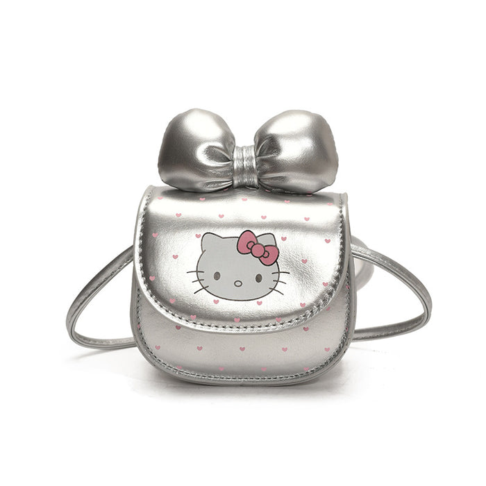 Wholesale New cartoon cute bow mini coin purse with cat print crossbody bag
