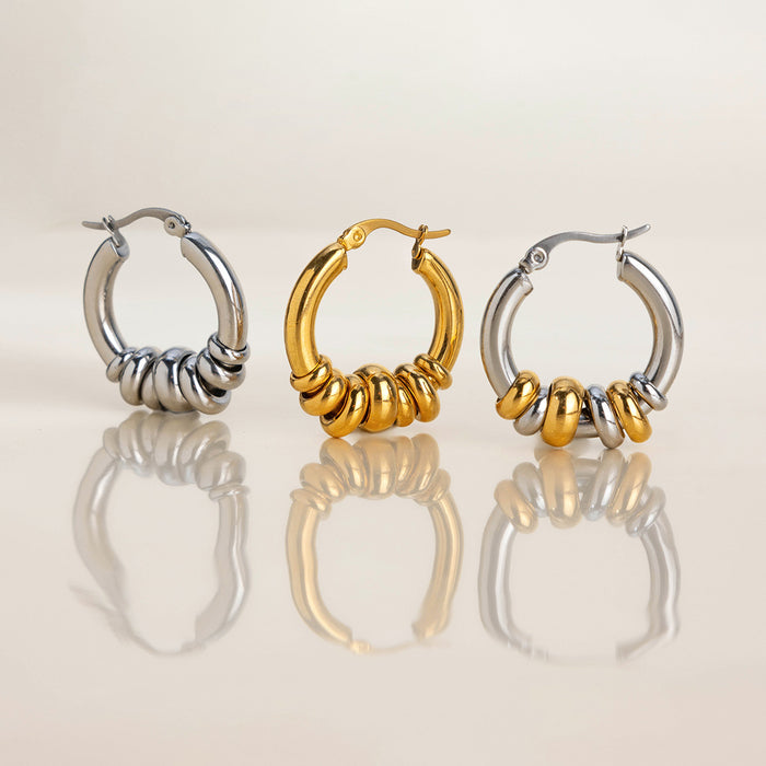 Wholesale Stainless Steel Color Matching Earrings for Women Earrings Titanium Steel Earrings