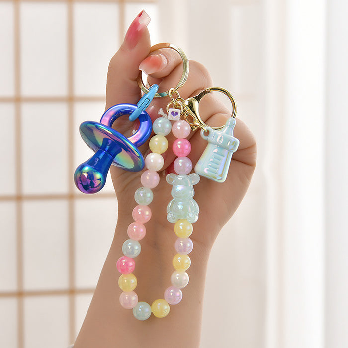 Wholesale DIY Cartoon Character Colorful Ballpoint Pen Keychain