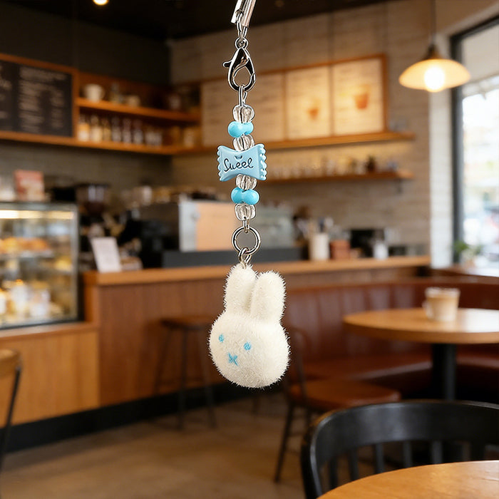 Wholesale Flocked Bunny Keychain