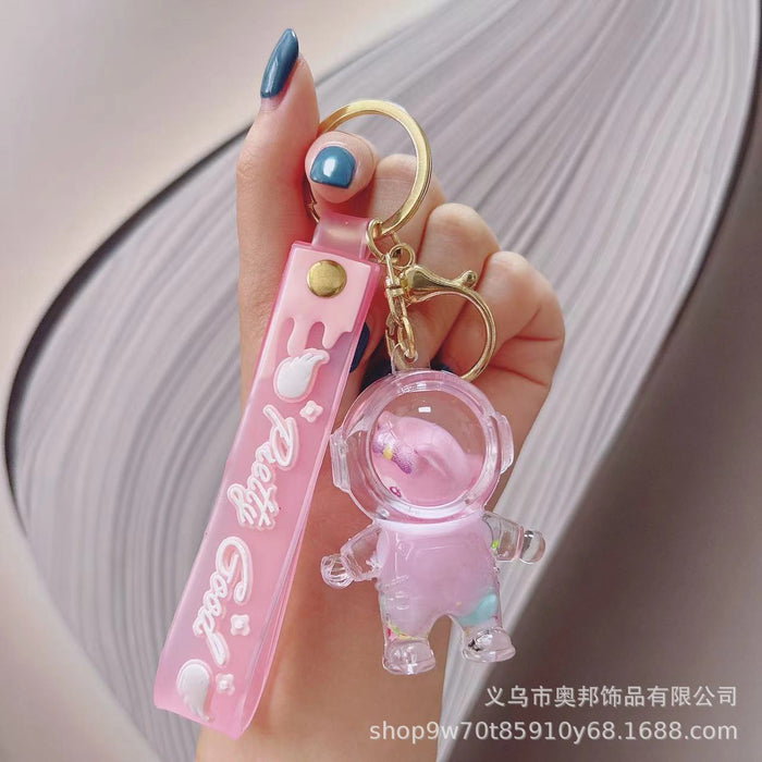 Wholesale 2PCS Fox Drifting Bottle Cute Astronaut Plastic Keychains JDC-KC-Aobang008