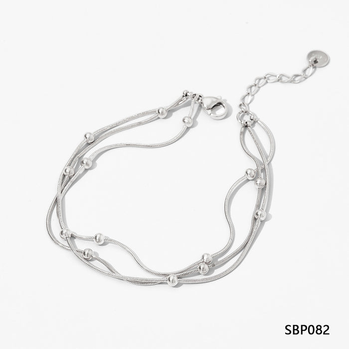 Wholesale Stainless Steel PVD Electroplated Gold Bead Chain Stacking Bracelet Women S Chic Gift