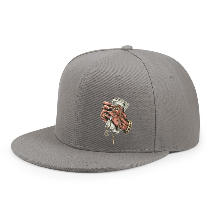 Wholesale Two handed letter printed baseball cap, skateboard flat edge cap, hat