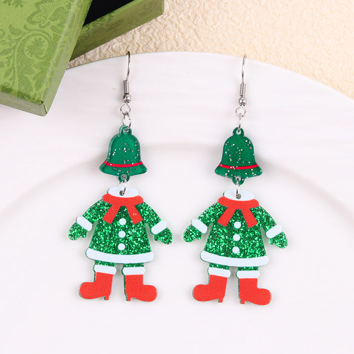 Wholesale Cross-border new Christmas earrings multi-color snowman Christmas tree acrylic earrings fashion earrings ear jewelry for women