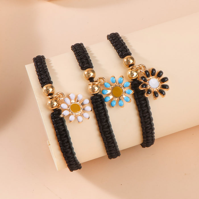 Wholesale New Daisy Bracelet, Chrysanthemum Weaving Hand Rope, Sunflower Card Bracelet