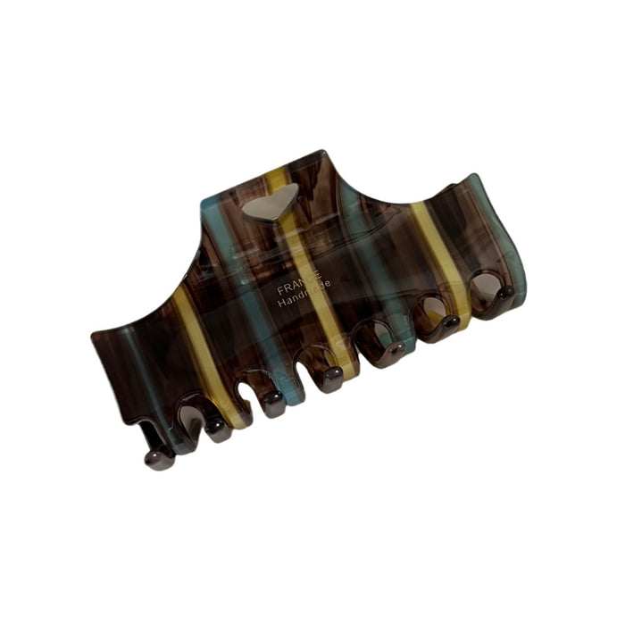 Wholesale A niche high-end love stripe clip with retro temperament, back of the head dished hair, shark clip, half zip hair clip