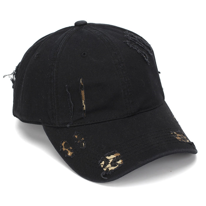 Wholesale Leopard Print Baseball Cap Distressed Wash Style Summer Sun Hat