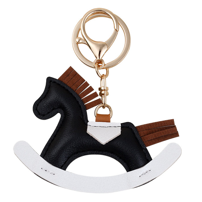 Wholesale pony pendant cartoon horse leather pendant handmade leather bag pendant
