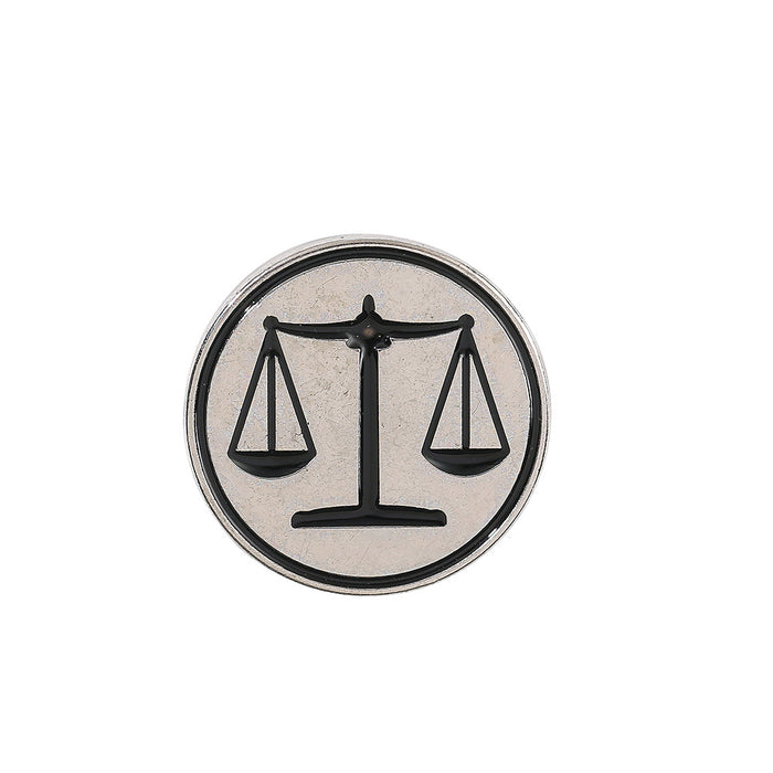 Wholesale Metal Balance Scale Brooch Stylish Justice Badge Pin Fun Decorative Hat Coat Accessory Gift