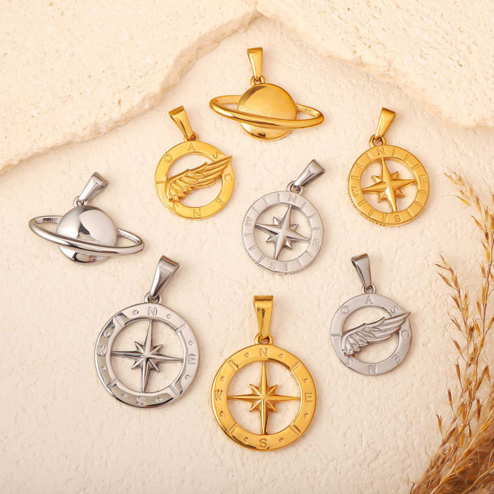 Wholesale 6pcs/set Compass North Star Ring Necklace Pendant ( Single Pendant)