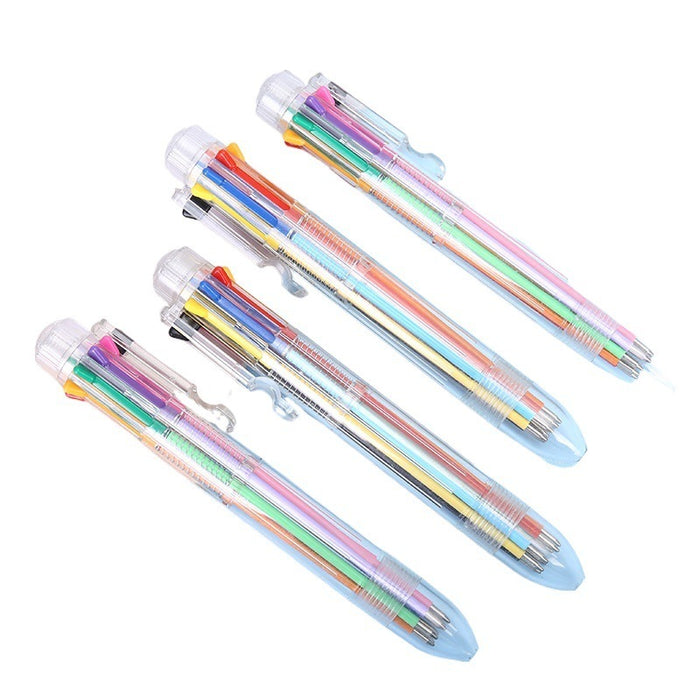 Wholesale Transparent colored eight-color ballpoint pen