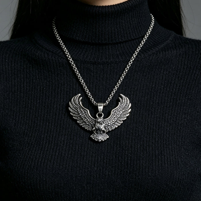 Wholesale Vintage Eagle Pendant Necklace Stainless Steel Punk Hip Hop Men S Fashion Accessory