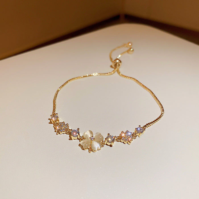 Wholesale Cat's eye stone bracelet girls fashion temperament  zircon jewelry
